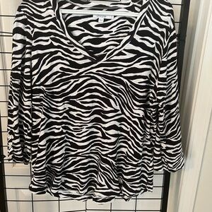 Chico's Black and White Zebra Print Top